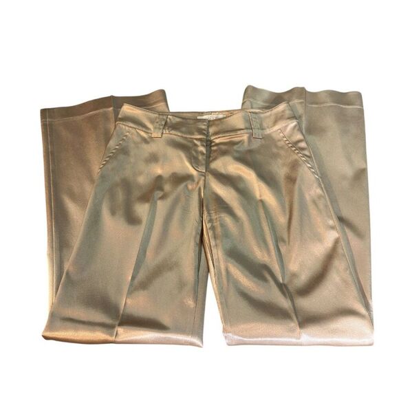 Cache Luxe  Money Rich Elegant Champagne Shimmer Bootcut Pants Sz 2 - Picture 7 of 9